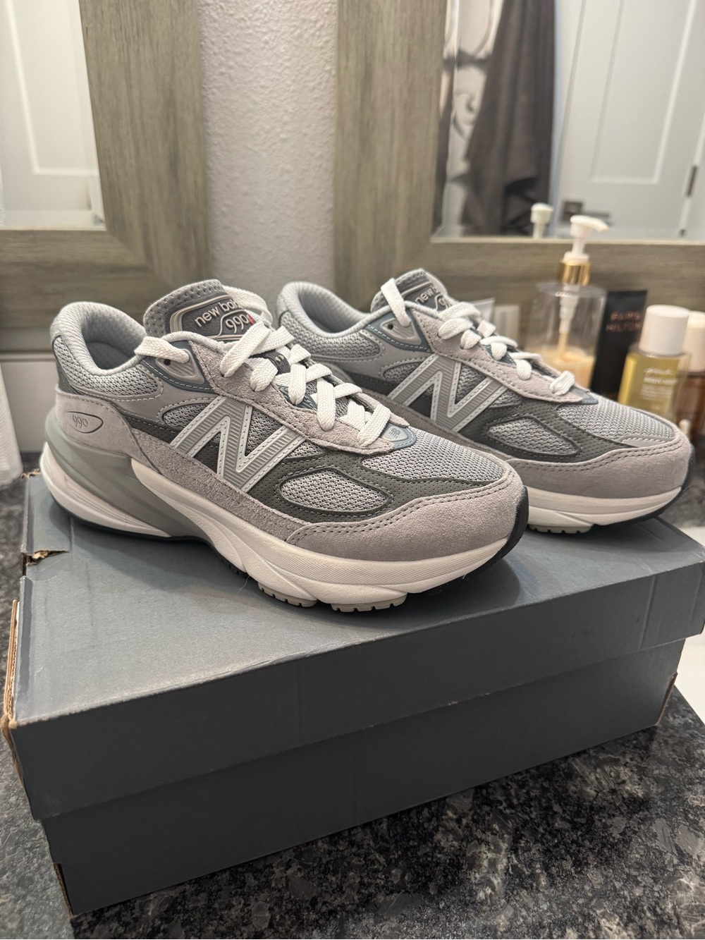 New Balance Women's Grey Lace-Up Athletic Sneakers
